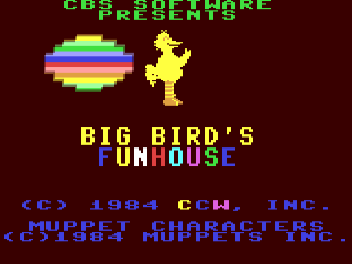 Big Bird's Funhouse title screen for Commodore 64